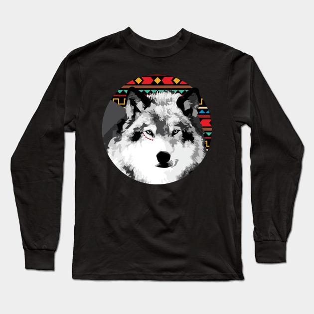 Wolf Long Sleeve T-Shirt by ilaamen